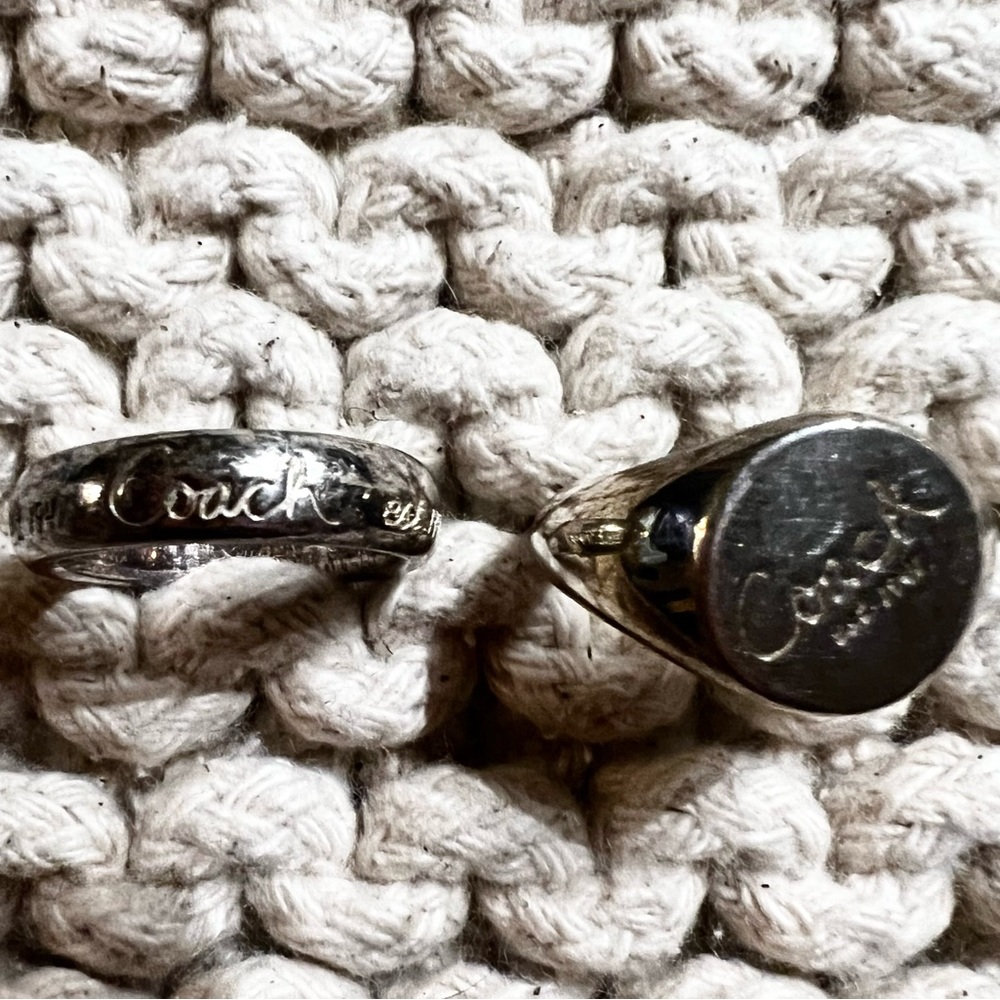Set of 2 Coach Rings: Signet and Flat Circle Band